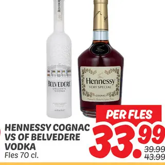 Aanbieding: Hennessy cognac vs of BELVEDERE vodka