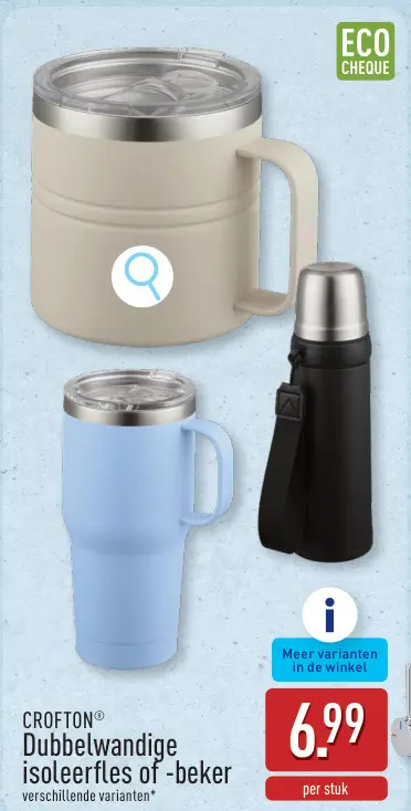Promotie: Dubbelwandige isoleerfles of -beker
