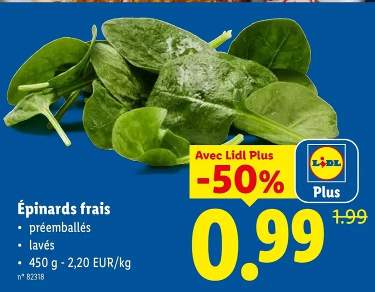 Offre: Épinards frais