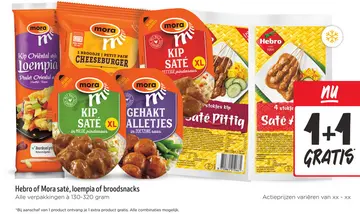 Aanbieding: Hebro of Mora saté, loempia of broodsnacks