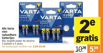 Aanbieding: Alle Varta niet-oplaadbare batterijen