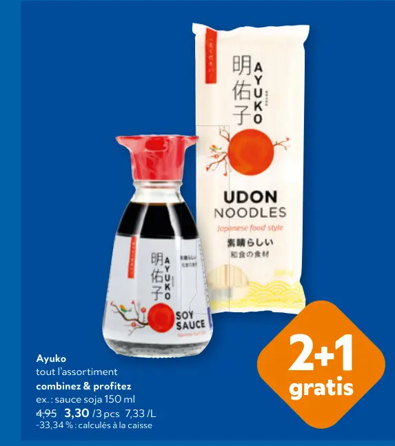 Offre: Sauce soja ou Udon noodles