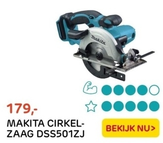 Aanbieding: MAKITA CIRKEL-ZAAG DSS501ZJ