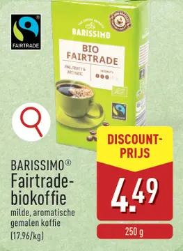 Aanbieding: BARISSIMO® Fairtrade-biokoffie