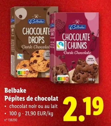 Offre: Pépites de chocolat