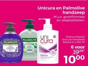 Aanbieding: Unicura en Palmolive handzeep