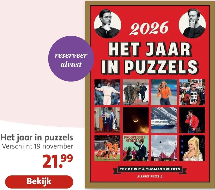 Aanbieding: Tex de Wit & Thomas Swierts Het jaar in puzzels 2026
