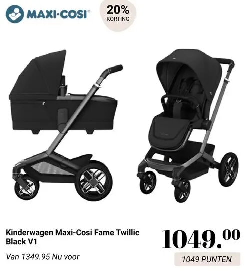 Aanbieding: Kinderwagen Fame Twillic Black V1