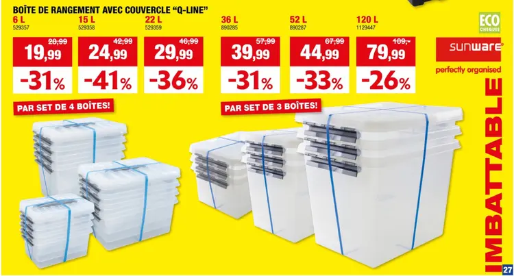 Offre: Boîte de rangement avec couvercle "q-line"