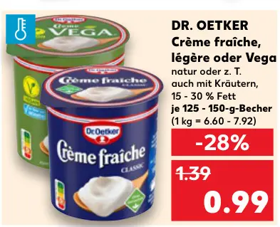 Aanbieding: Crème fraîche, légère oder Vega