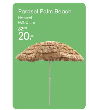 Aanbieding: Parasol Palm Beach - naturel - Ø200 cm
