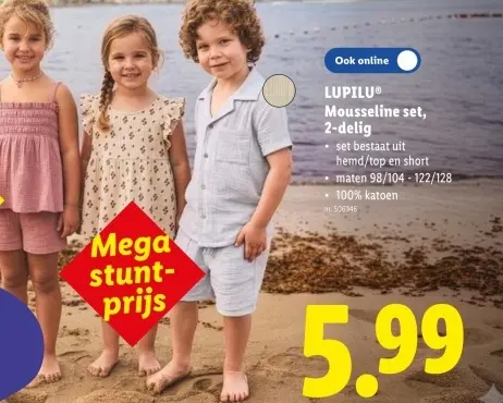 Promotie: Mousseline set, 2-delig