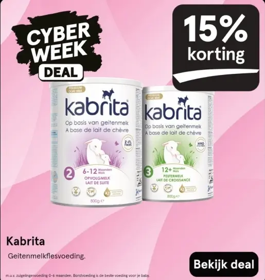 Aanbieding: Kabrita Geitenmelkflesvoeding