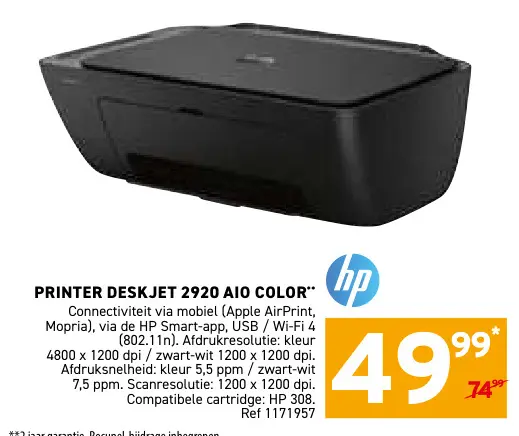 Promotie: Printer deskjet 2920 aio color