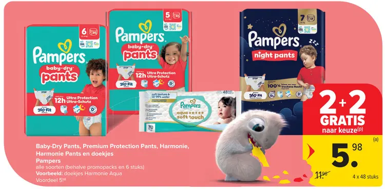 Promotie: Pampers Baby-Dry Pants, Premium Protection Pants, Harmonie, Hamonie Pants en doekjes
