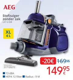 Promotie: Stofzuiger zonder zak LX7-2-DB