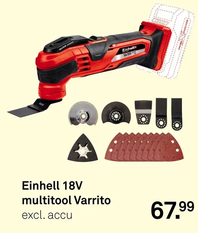 Aanbieding: Einhell 18V multitool Varrito