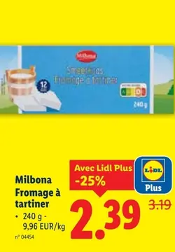Offre: Milbona Fromage à tartiner