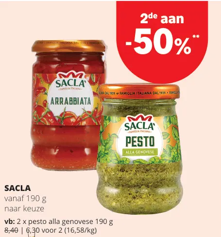 Promotie: SACLA Arrabbiata / Pesto Alla Genovese