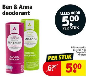 Aanbieding: Ben & Anna deodorant