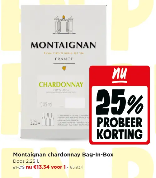 Promotie: chardonnay Bag-In-Box