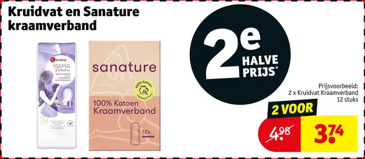 Promotie: Kruidvat en Sanature kraamverband