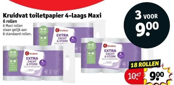 Promotie: Toiletpapier 4-laags Maxi