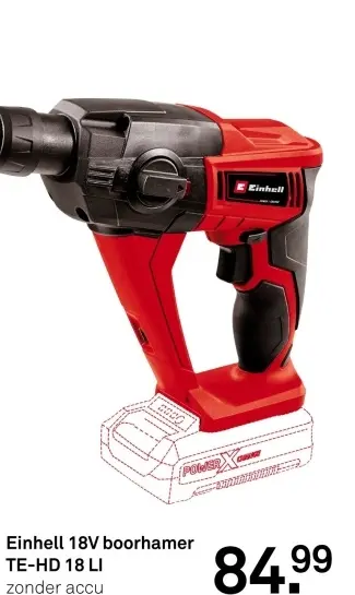 Aanbieding: Einhell 18V boorhamer TE-HD 18 LI