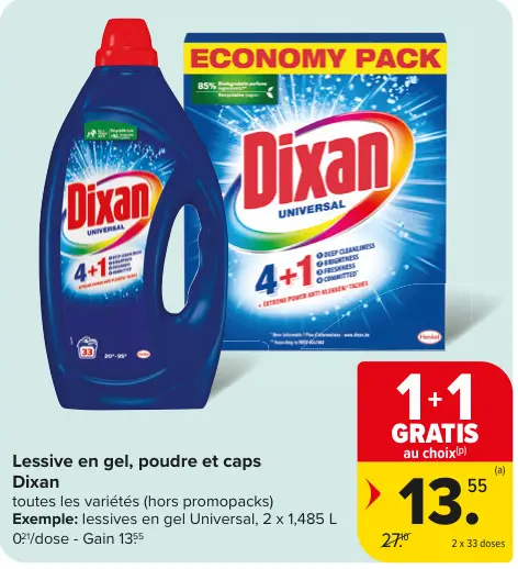 Offre: Lessive en gel, poudre et caps Universal