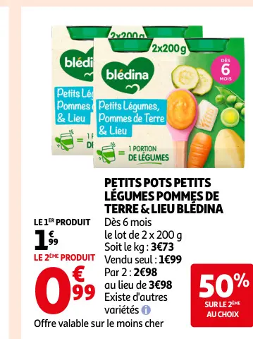 Offre: Petits Pots Petits Légumes Pommes De Terre & Lieu