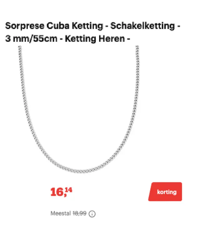 Promotie: Sorprese Cuba Ketting - Schakelketting