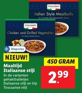 Aanbieding: Maaltijd Italiaanse stijl