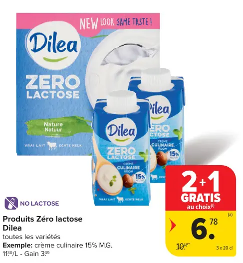 Offre: Produits Zéro lactose