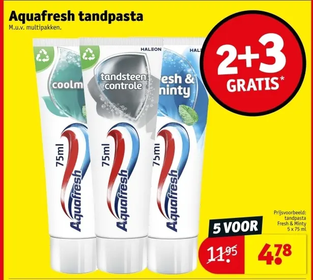 Aanbieding: Aquafresh tandpasta