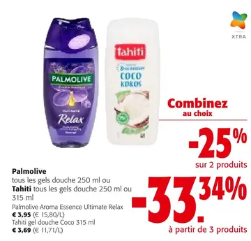 Offre: Palmolive tous les gels douche ou Tahiti tous