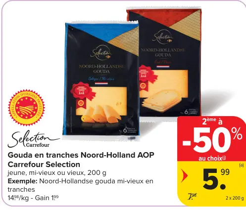 Offre: Gouda en tranches Noord-Holland AOP