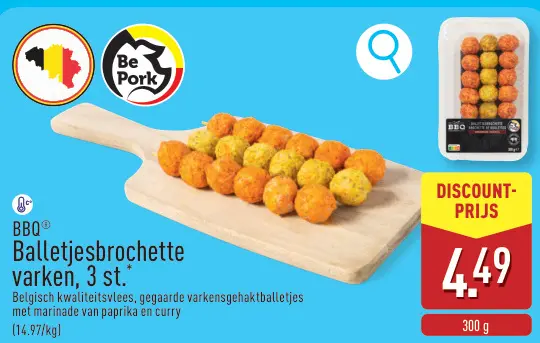 Promotie: Balletjesbrochette varken