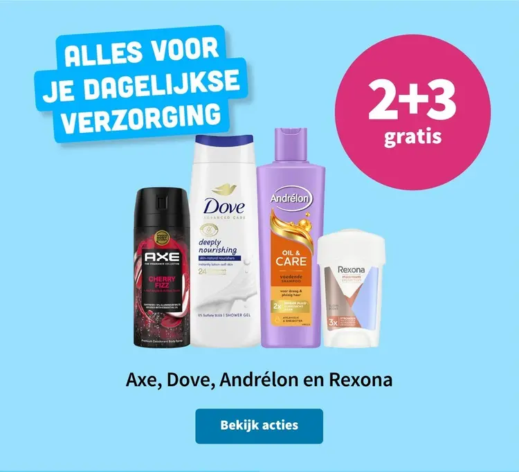 Aanbieding: Axe, Dove, Andrélon en Rexona