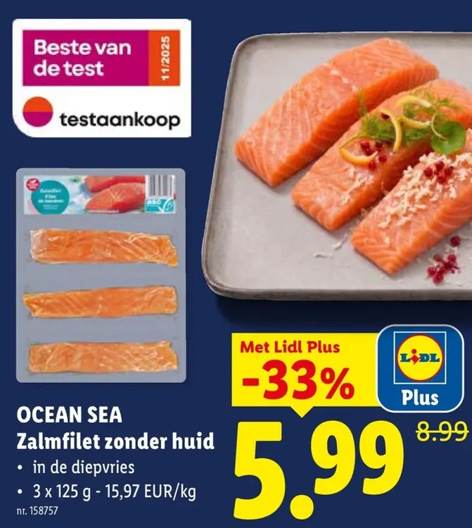 Promotie: Zalmfilet zonder huid