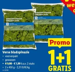 Promotie: Verse bladspinazie