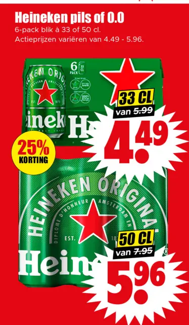 Aanbieding: Heineken pils of 0.0