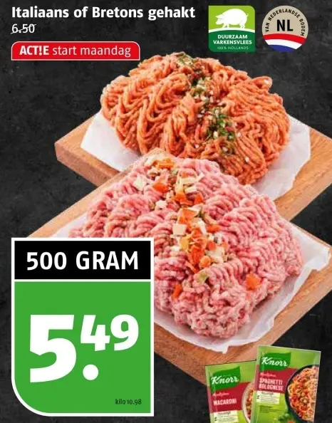 Aanbieding: Italiaans of Bretons gehakt