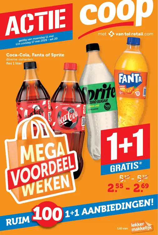Aanbieding: Coca-Cola, Fanta of Sprite