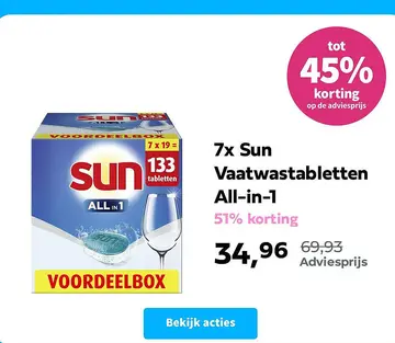 Aanbieding: Sun Vaatwastabletten All-in-1