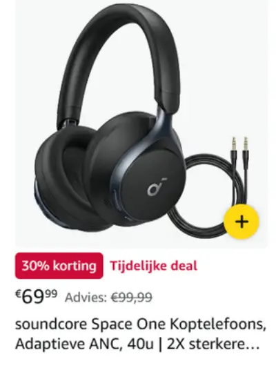 Aanbieding: Soundcore Space One Koptelefoons