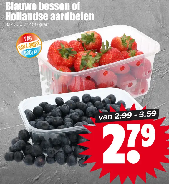 Aanbieding: Blauwe bessen of Hollandse aardbeien