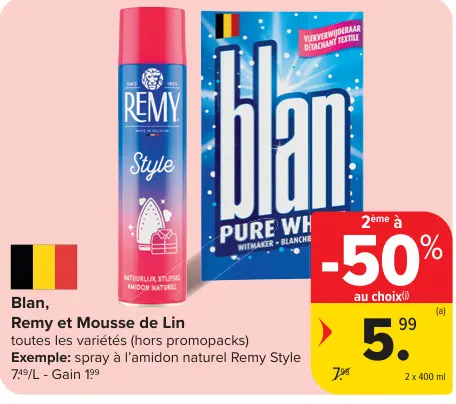 Offre: Blan, Remy et Mousse de Lin