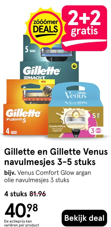 Aanbieding: Gillette en Gillette Venus navulmesjes