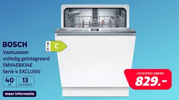 Aanbieding: Bosch SMV4EBX34E Serie 4 EXCLUSIV