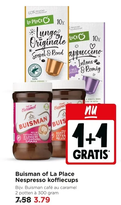 Aanbieding: Buisman of La Place Nespresso koffiecups